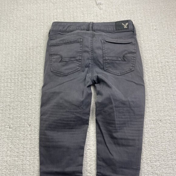 Y2K American Eagle Super Stretch Jegging Punk Grunge Zip Biker Women's Sz 2 - Picture 12 of 13